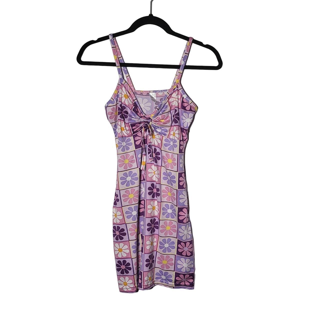 Women's Pink and Purple Floral Barbiecore Sleeveless... - Depop
