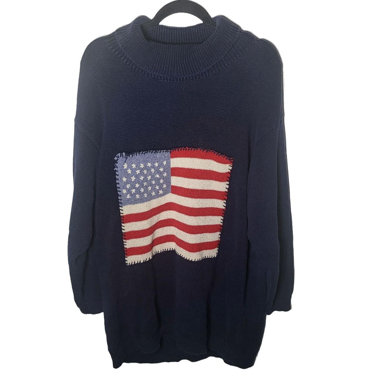 Jacque and Koko Womens Flag Knit Turtleneck Sweater... Depop