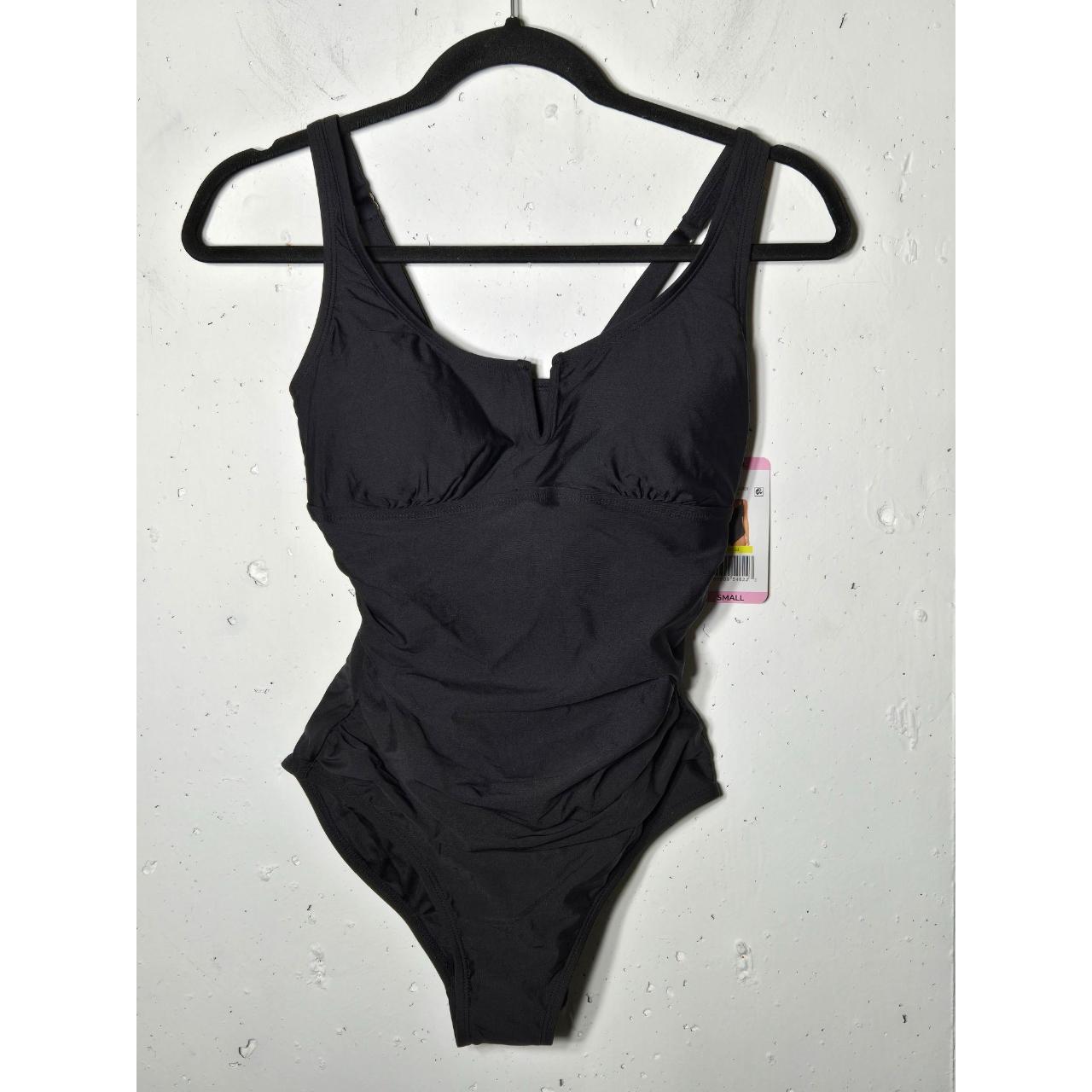 NWT Anne Cole Womens Black One Piece Swimsuit Size... Depop