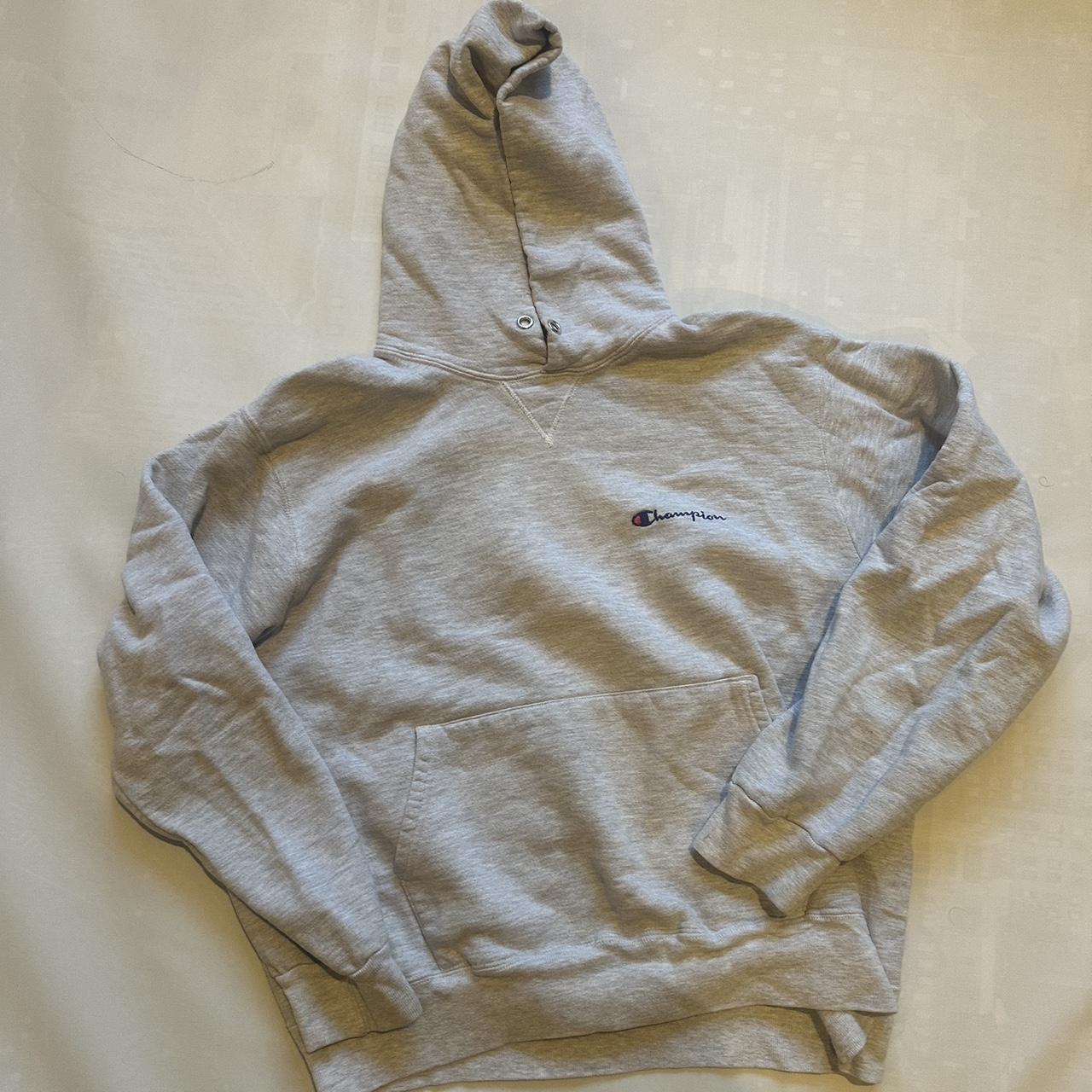 Vintage Grey Champion Hoodie XL Made in USA Depop