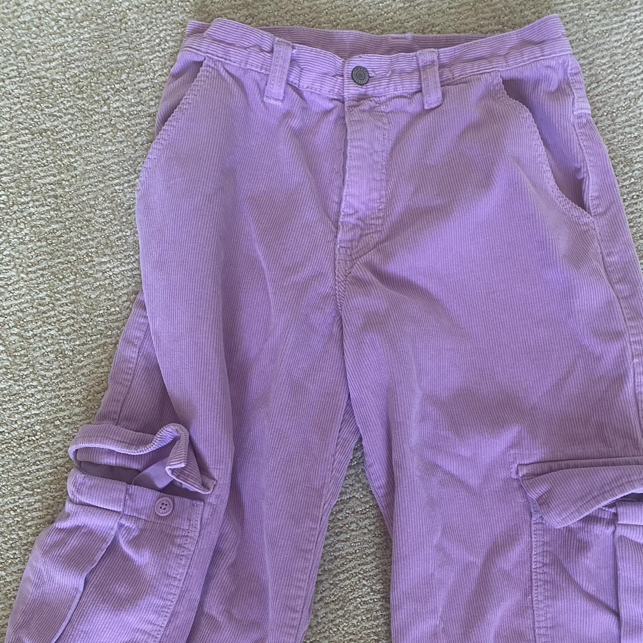 cute purple corduroy cargo pants gently worn... - Depop