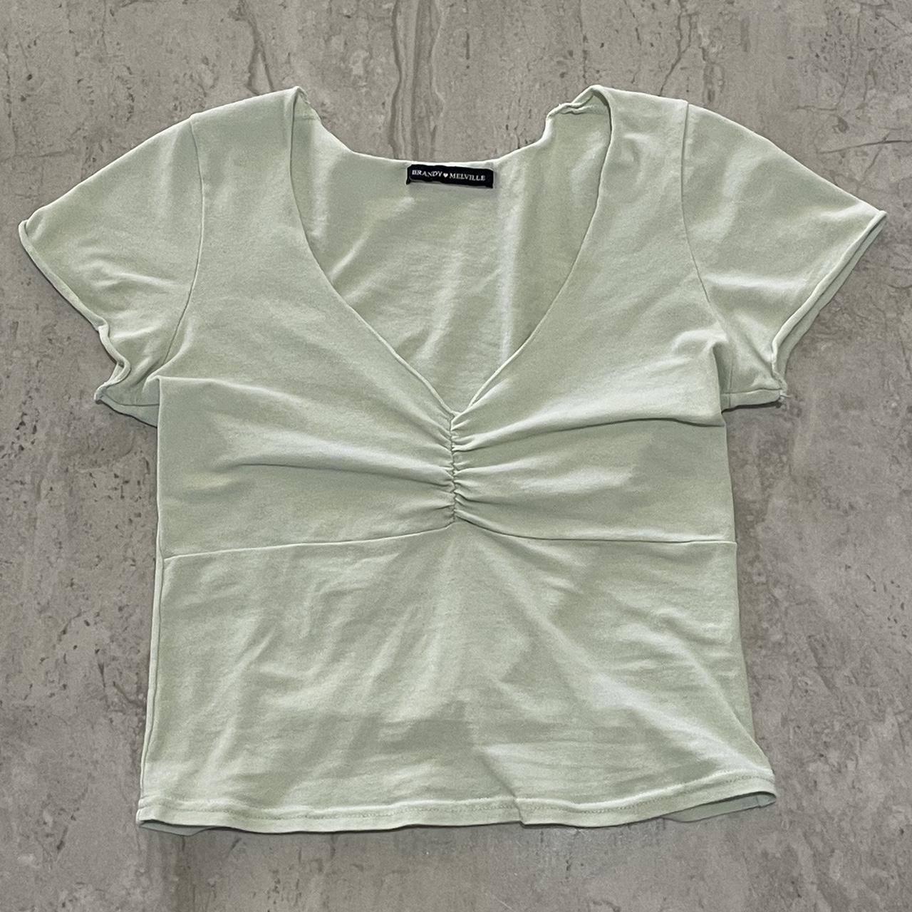 Brandy Melville “Gina top” Size small Light green Depop