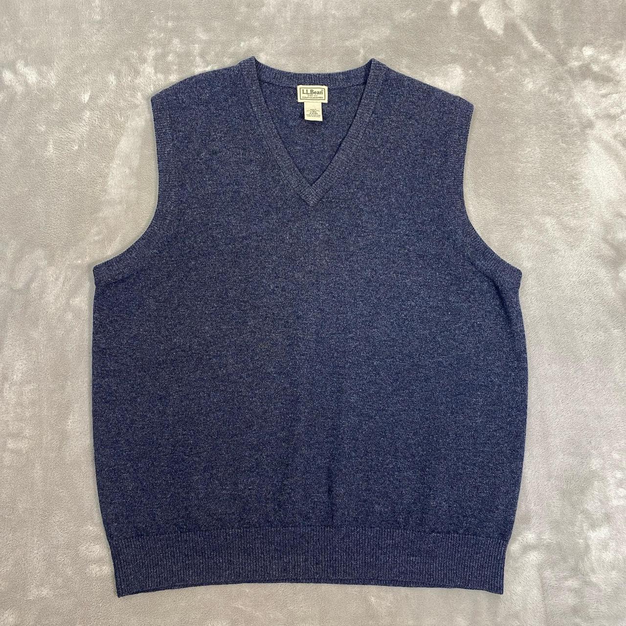 Lands’ End Blue Lambs Wool V Neck high quality Sweater size Large