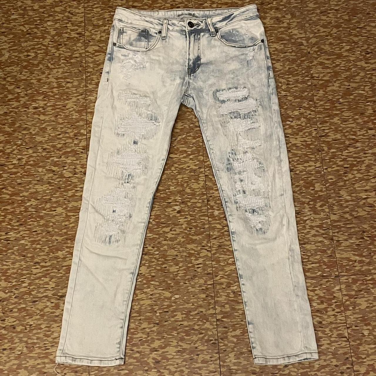 Rue 21 Men's White and Blue Jeans | Depop