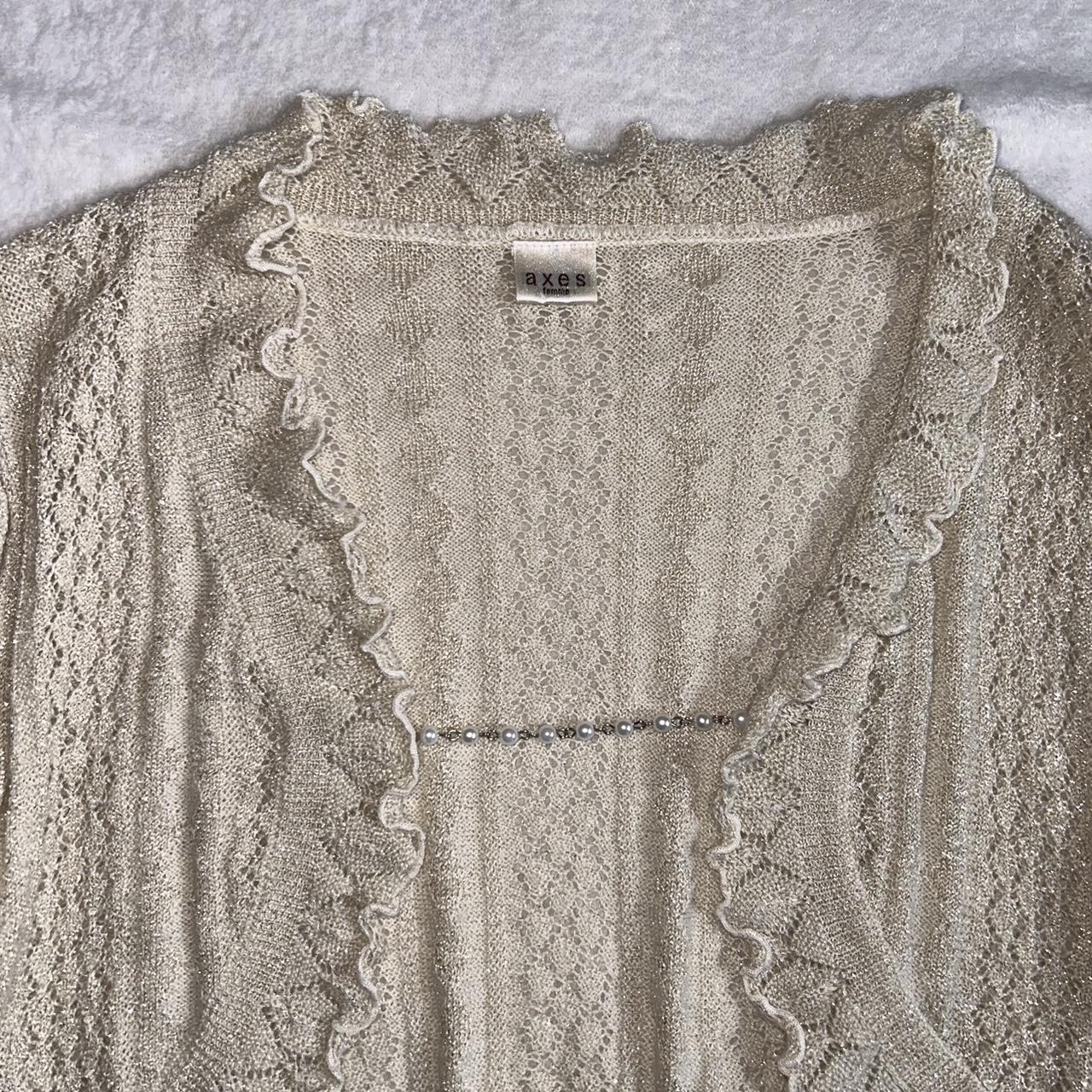 axes femme cream knit bolero cardigan. made with... Depop