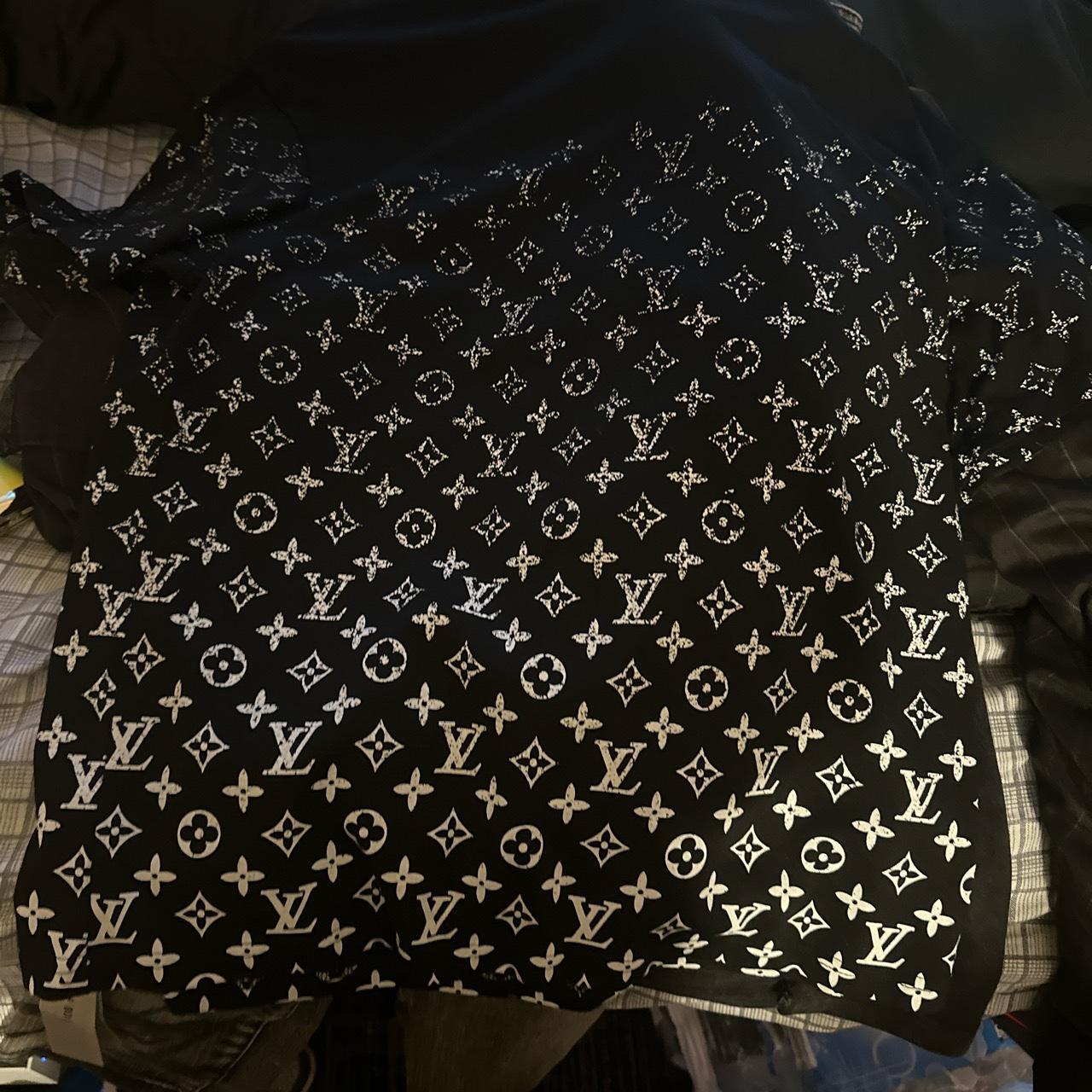 Louis Vuitton Black Monogram Denim Baseball Shirt