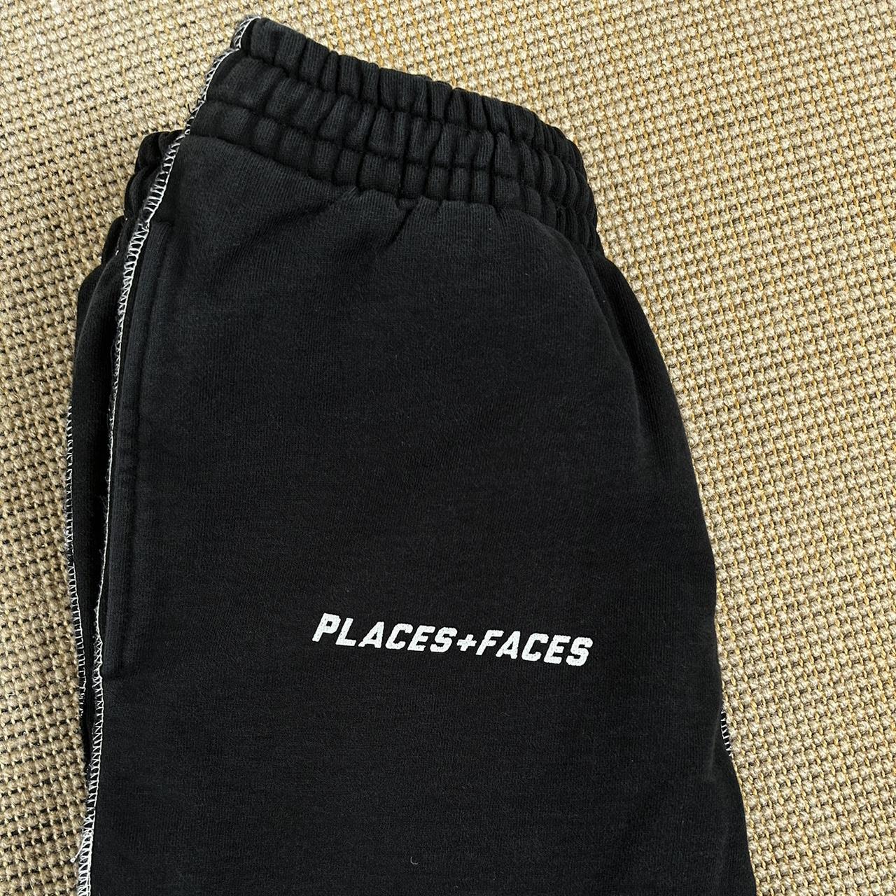 Places plus faces tracksuit bottoms black and white Depop