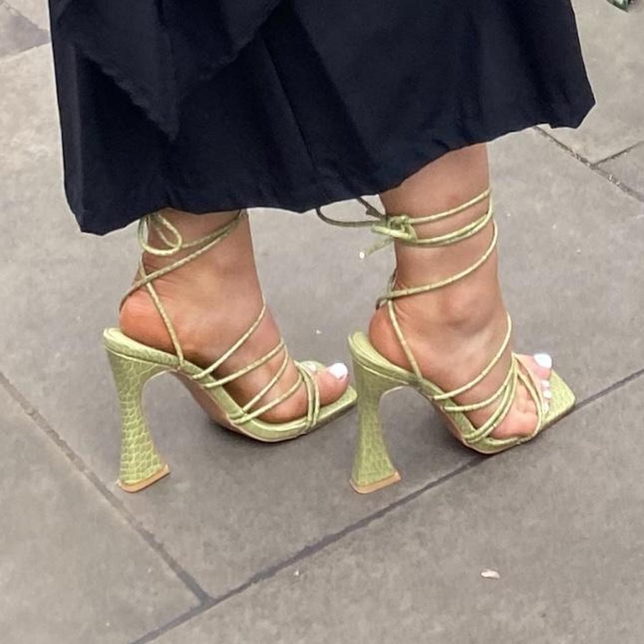 Public desire wide fit green lace up heels, Depop
