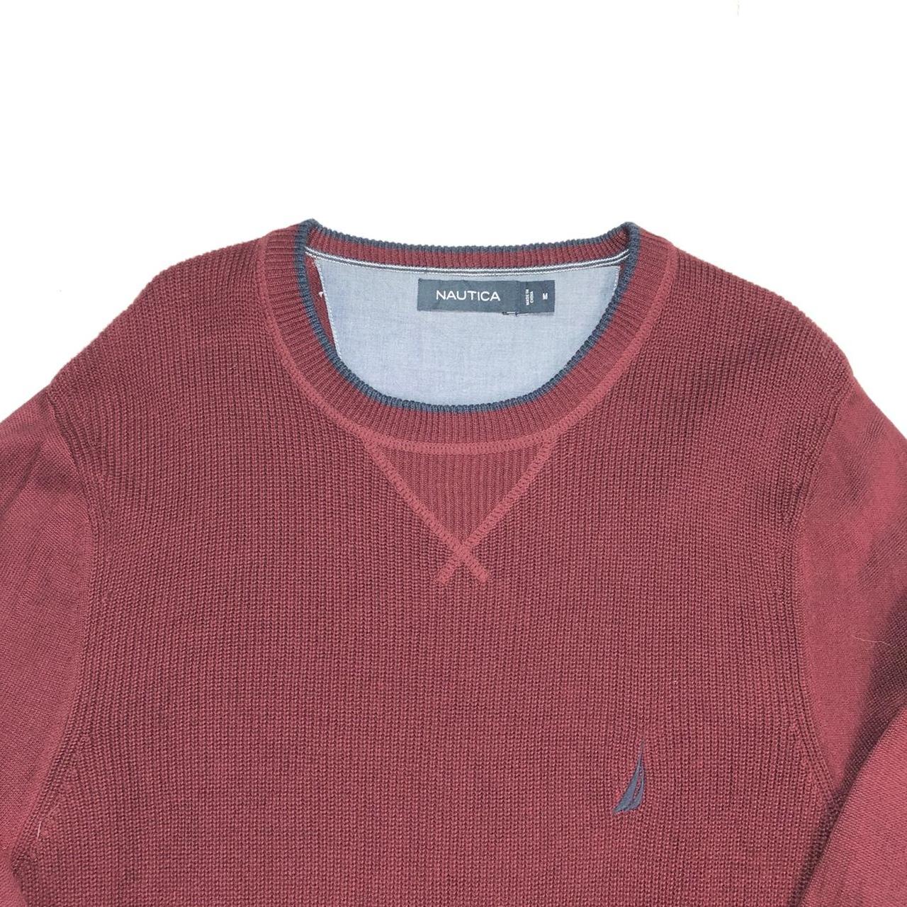 Nautica Men's Navy and Burgundy Sweatshirt | Depop