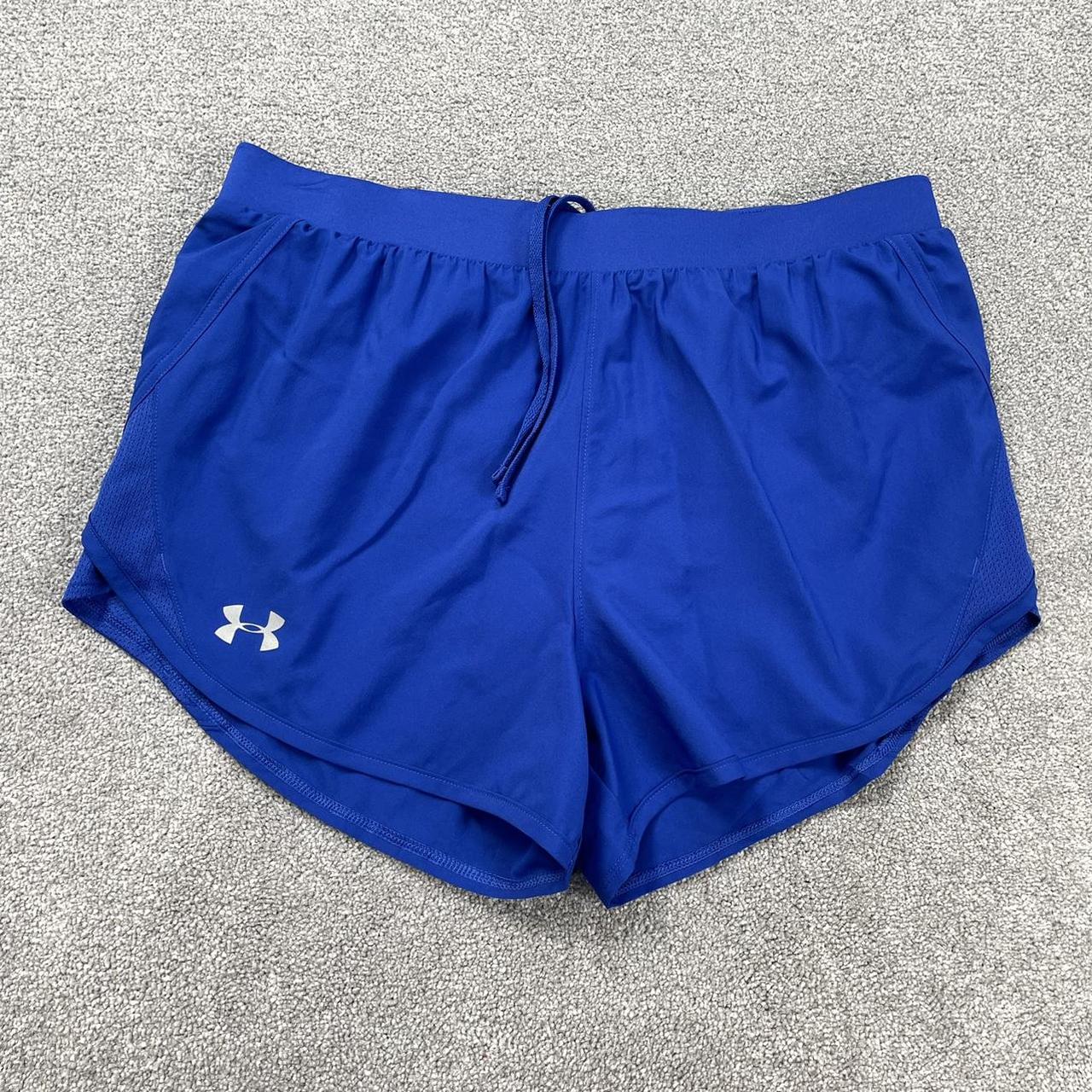BLUE UNDER ARMOUR SHORTS Sport Shorts with retro... - Depop