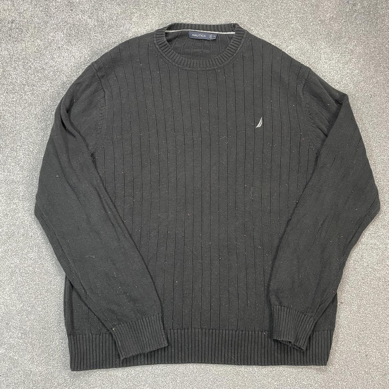 BLACK STRIPED NAUTICA SWEATSHIRT Crewneck jumper... - Depop