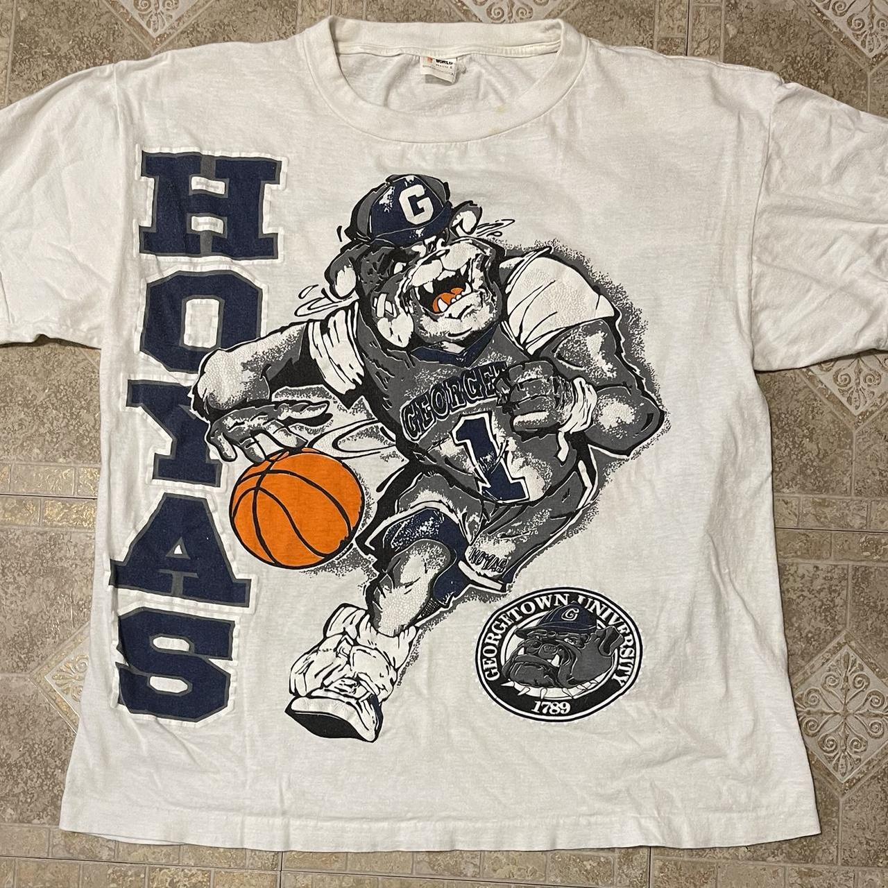 Vintage Georgetown University Hoyas Big Print Bull...