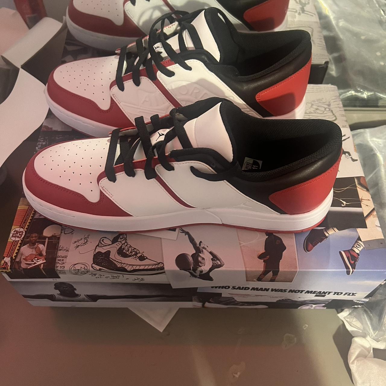 Jordan 1 low red and white brand new condition Depop