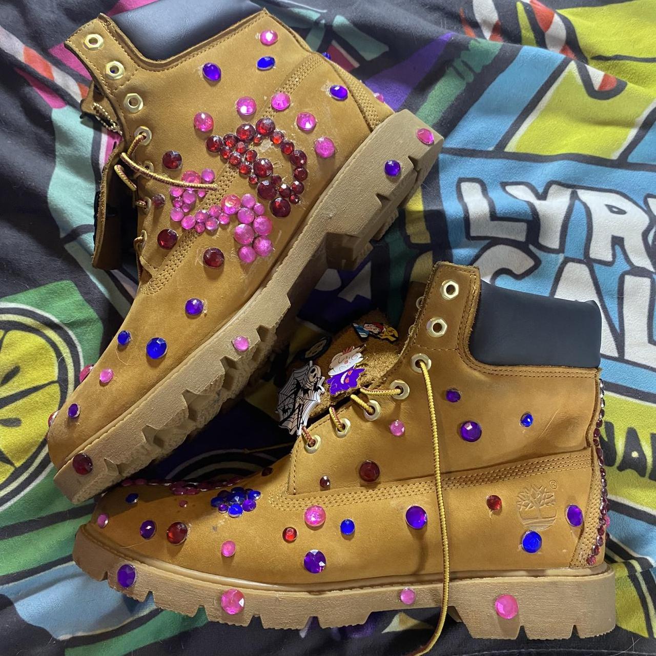 Timberland Men's Boots - Tan/Multi - US 11 – 1of1 custom timbs made by me Throw …