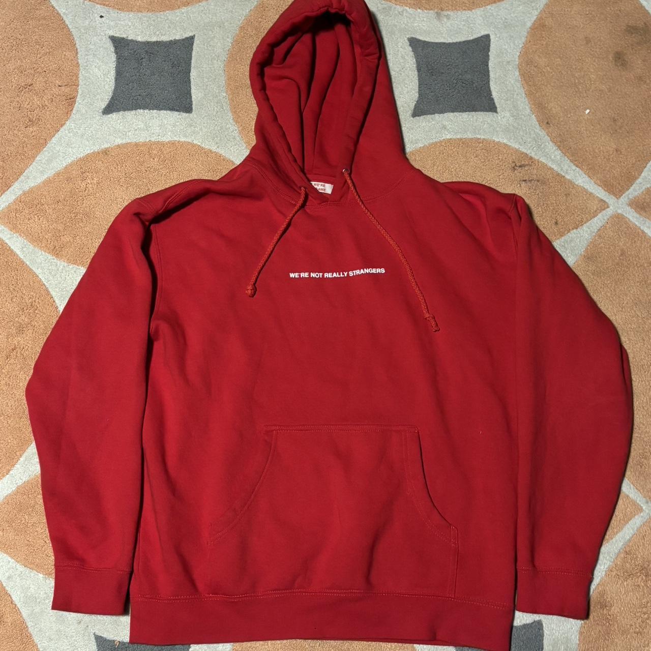 Oversized We’re Not Really Strangers Hoodie Size:... - Depop