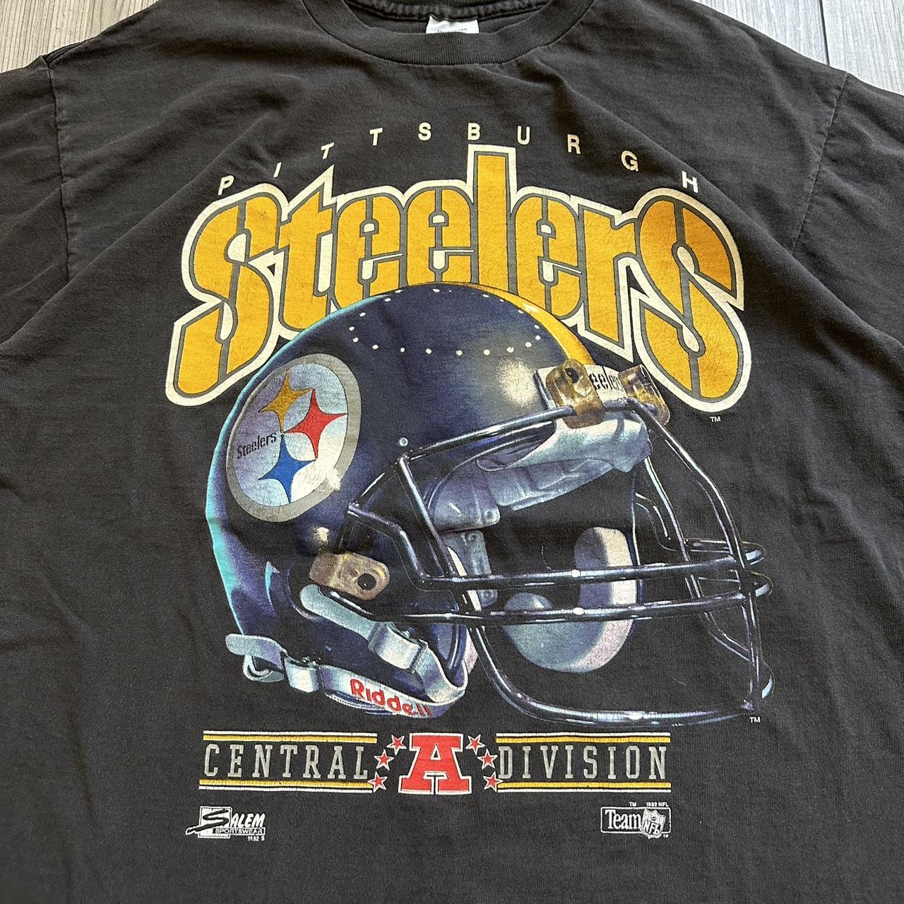 Vtg 90s PITTSBURGH STEELERS NFL Back Print Salem Sportswear T