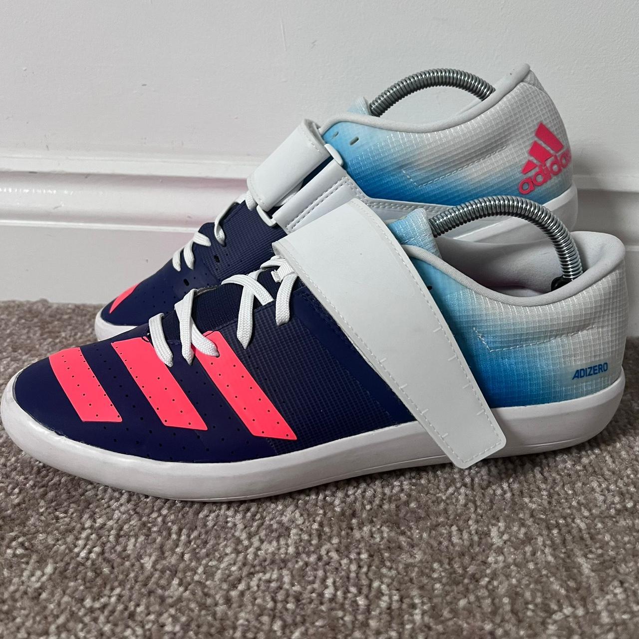 Mens Adidas Adizero Shot Put Trainers Size 9.5 Blue. Depop