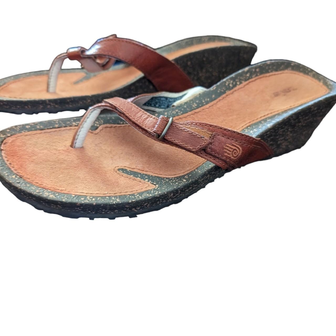 Teva Women's Flip flops - Brown - US 9 – Teva 4255 brown leather wedge heel adjustable …