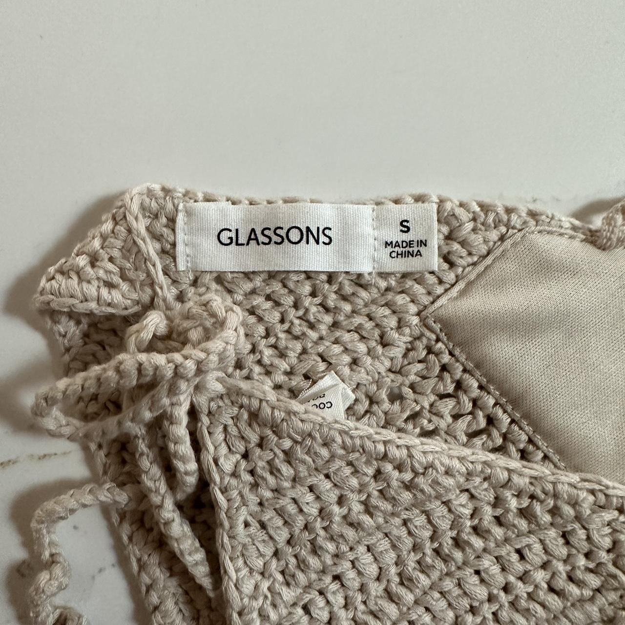 Glassons beach crochet crop top cover up- size small... - Depop