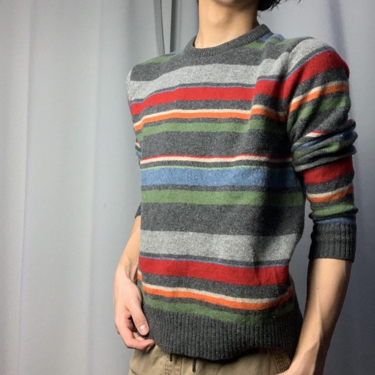 トップス 90s j.crew stripe wool knit vintage J. Crew Wool Striped Sweater • gorgeous colors • | Depop