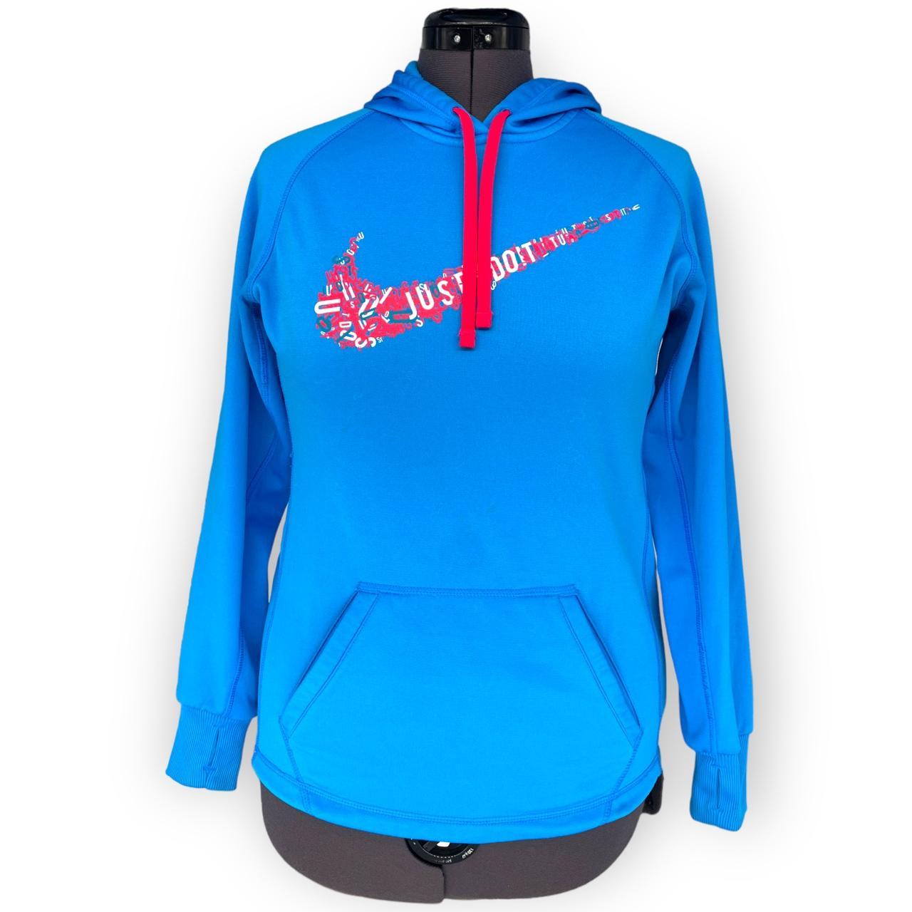 Nike Therma fit Swoosh Logo Pullover Blue Hoodie