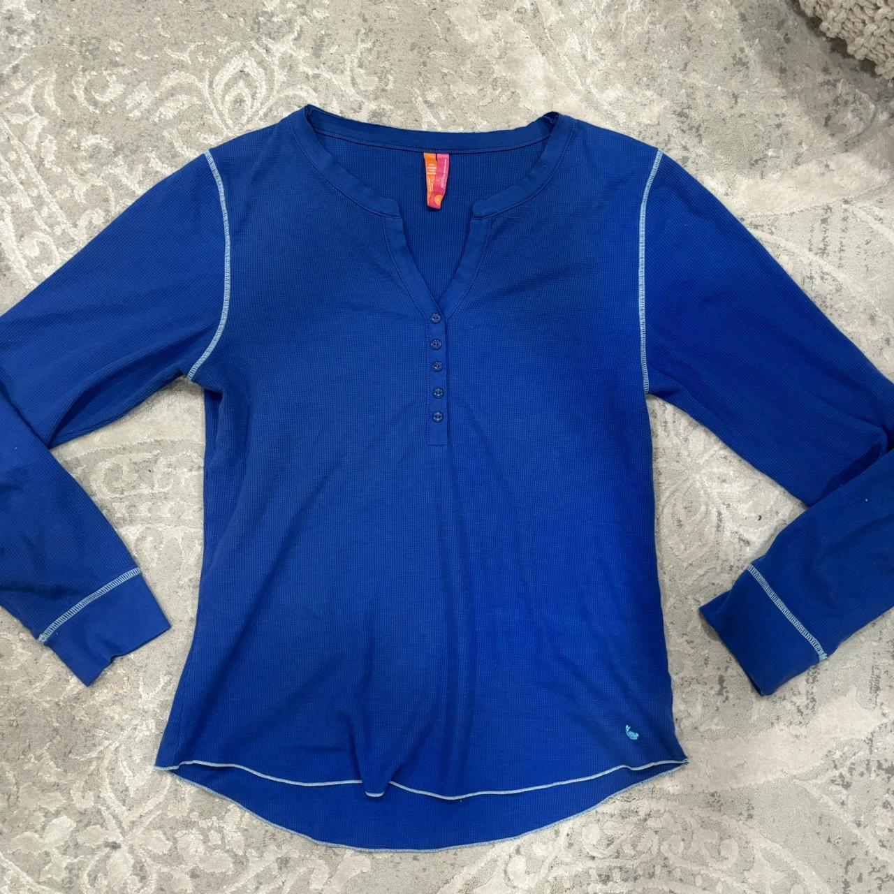 Royal blue loungewear top Says size L but fits XXSM... Depop