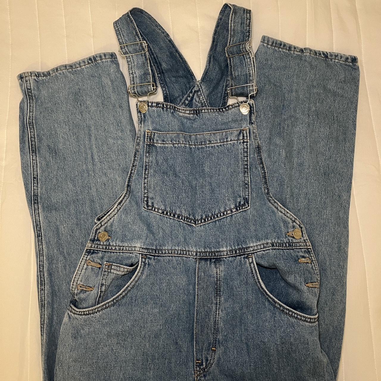 Mango denim overalls, never worn #mango #overalls... - Depop