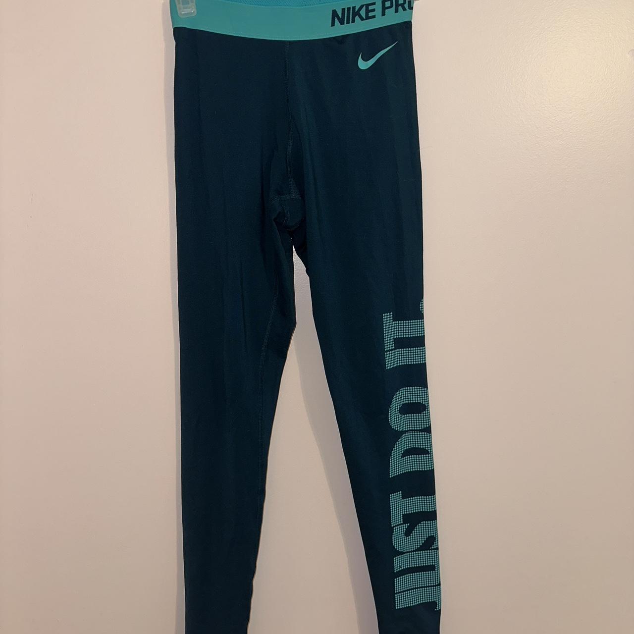 Teal Nike Pro's workout leggings, size XS, “JUST DO - Depop