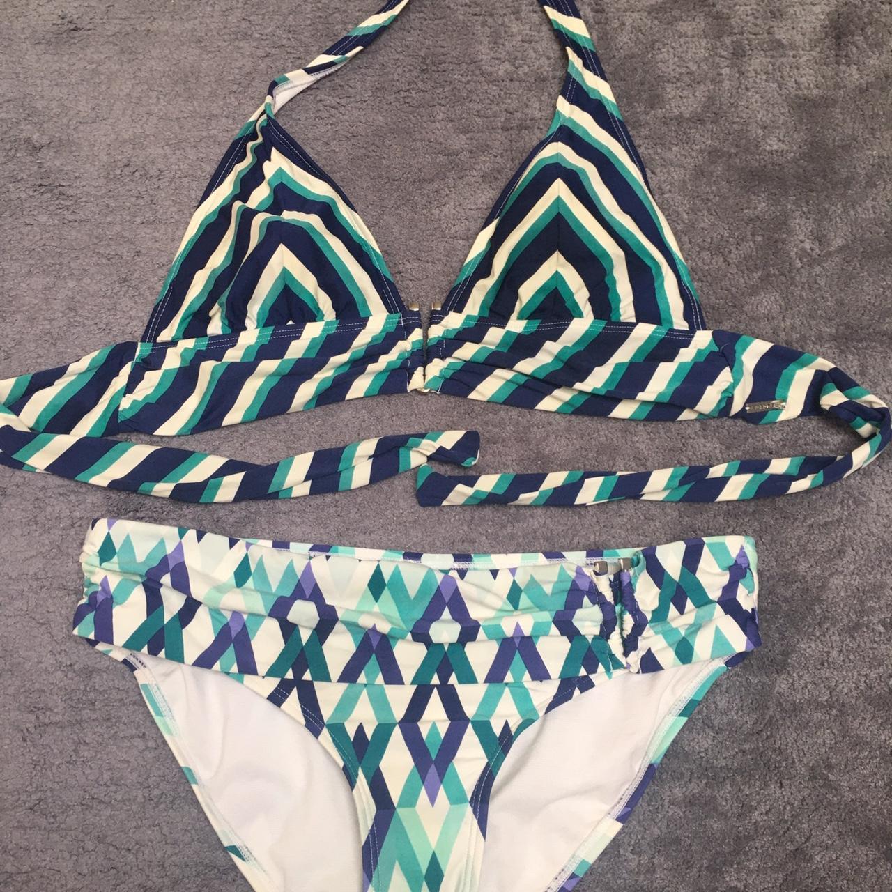 Ben de Lisi Debenhams blue green bikini set size 12