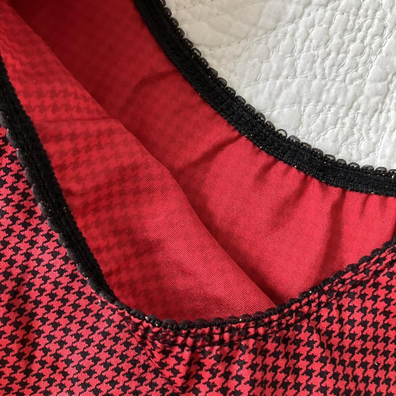 Satiny red & black houndstooth patterned panties... Depop