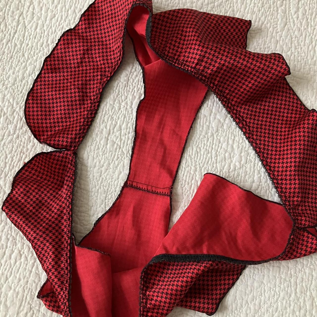 Satiny red & black houndstooth patterned panties... Depop