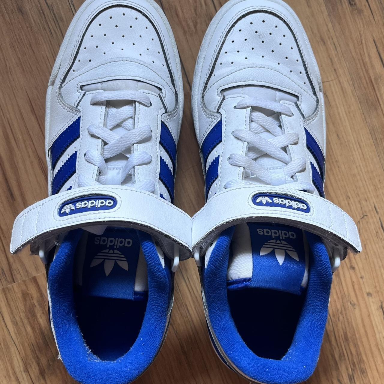 Adidas Men's Blue and White Trainers | Depop