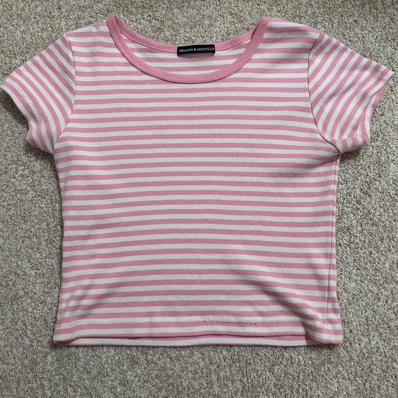 brandy melville red & white striped hailie top! one - Depop