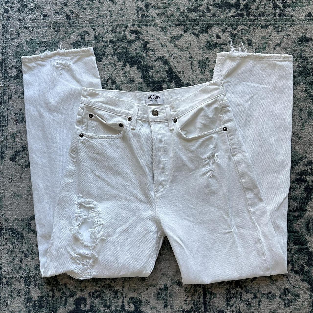 AGOLDE Women’s 90's Mid Rise distressed Jeans white size 26 buy