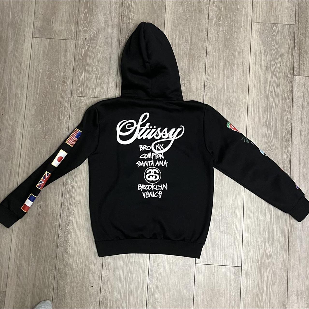 STUSSY World Tour Flag Hoodie Sweatshirt! New... - Depop