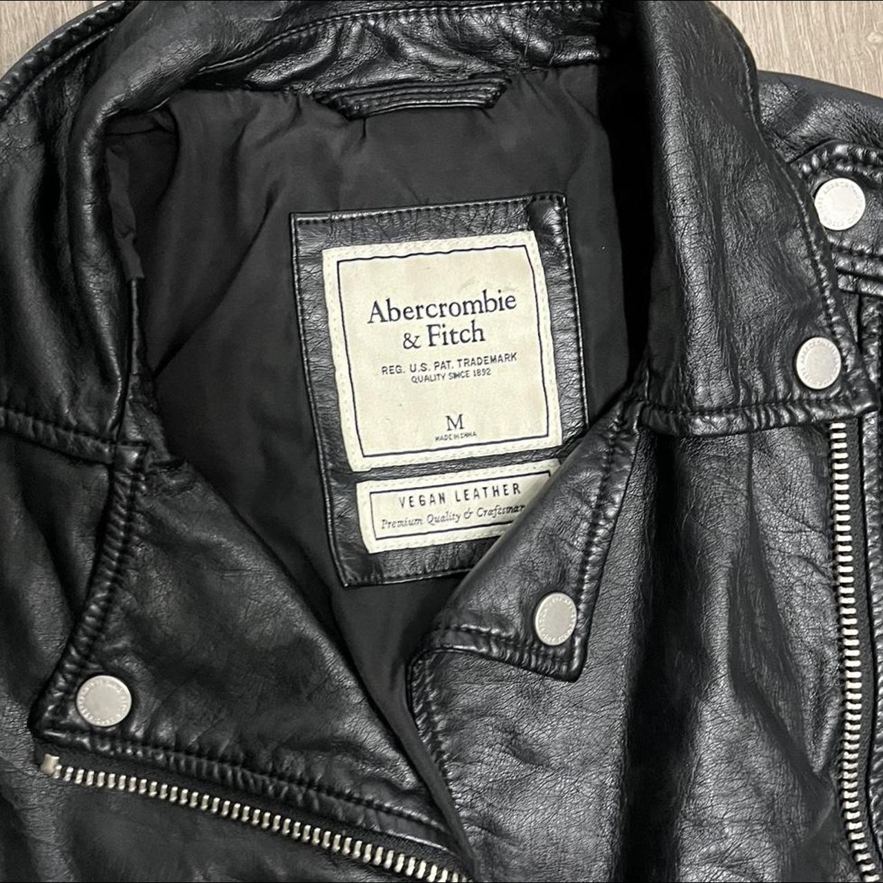 Vintage y2k Abercrombie & Fitch Black Vegan Leather... - Depop