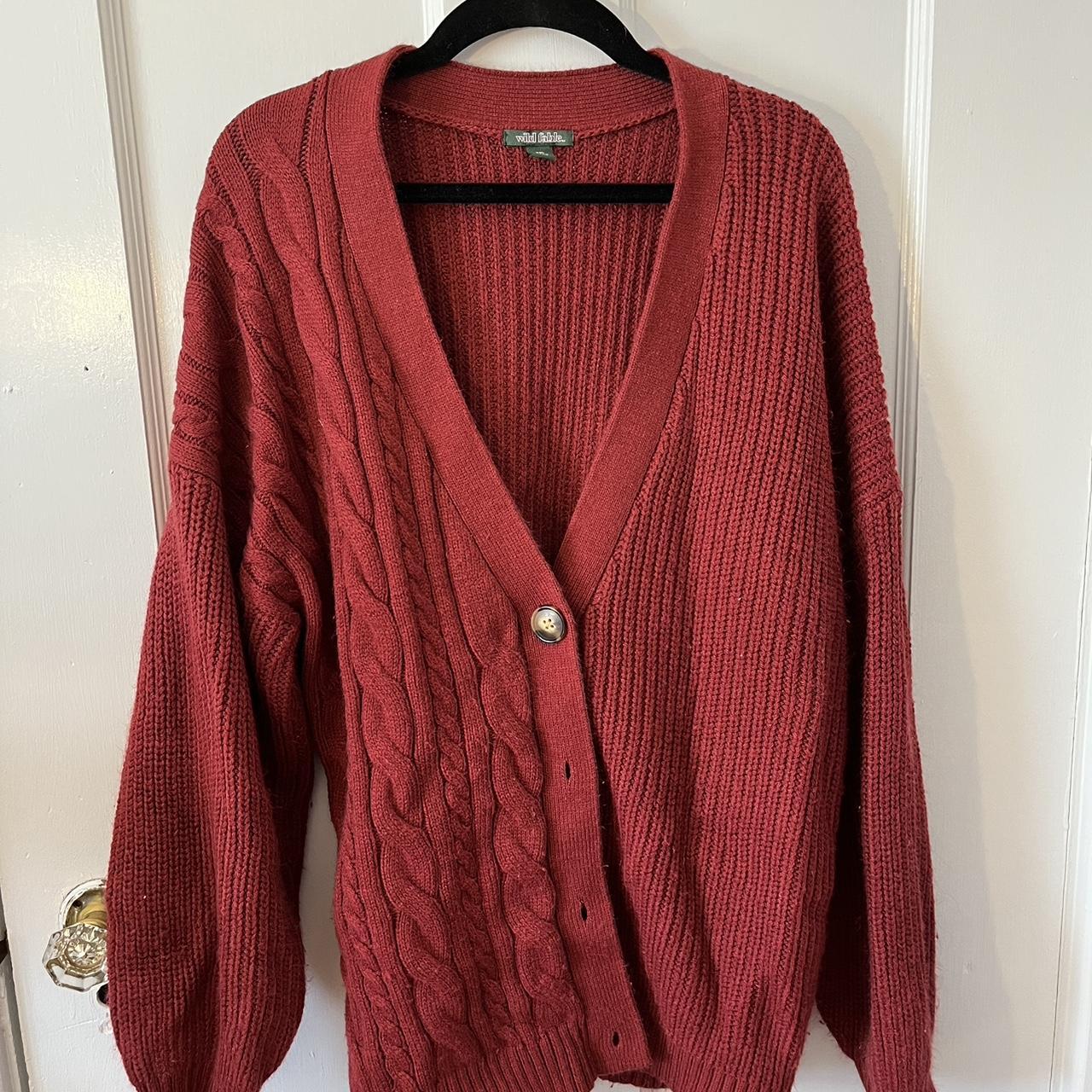 Target Women's Burgundy Cardigan Depop