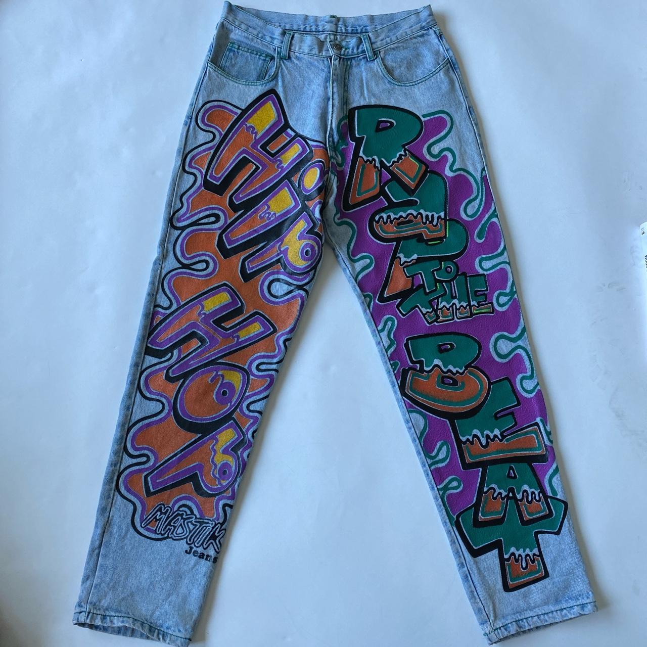 90s 2025 painted jeans