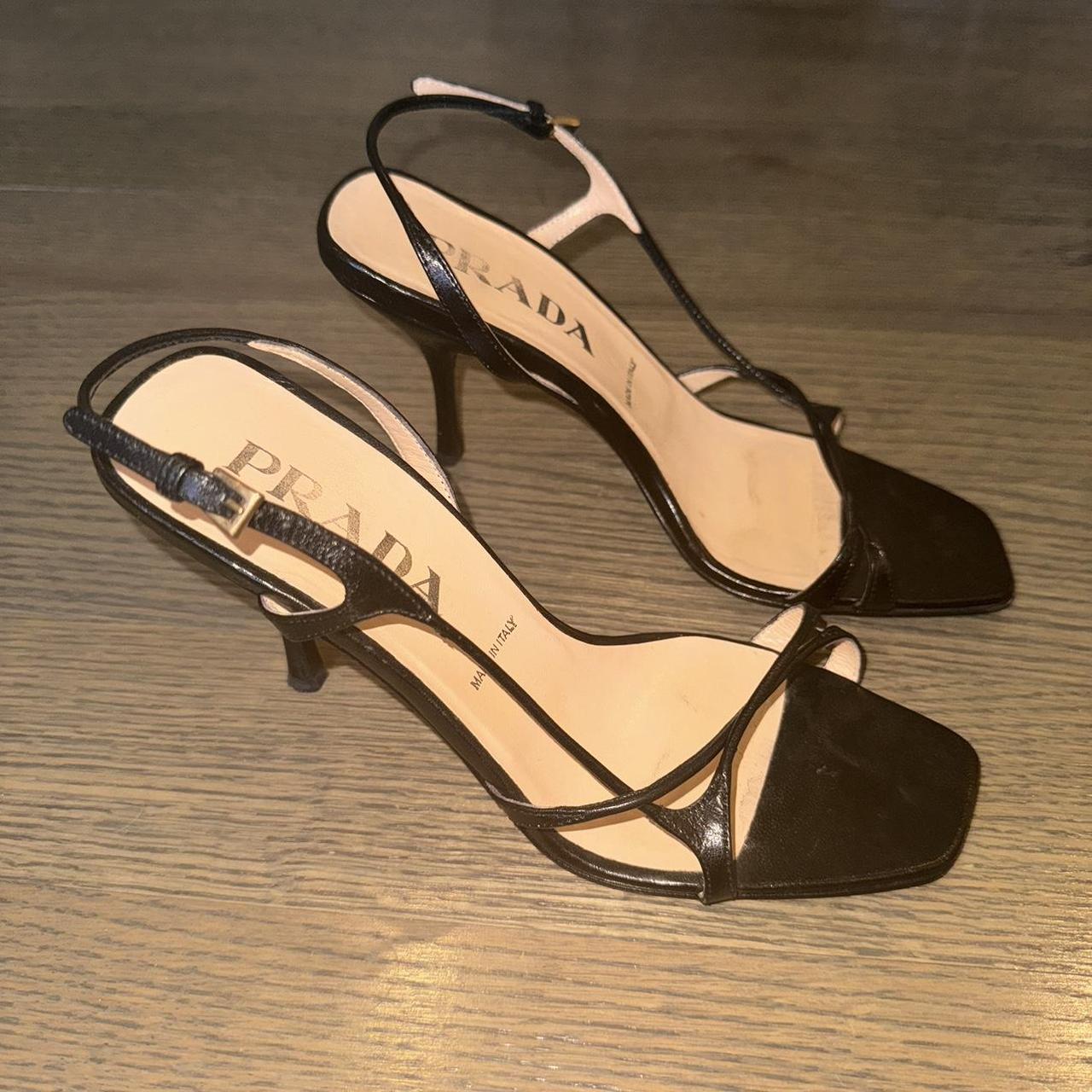 Prada black strappy heels hotsell