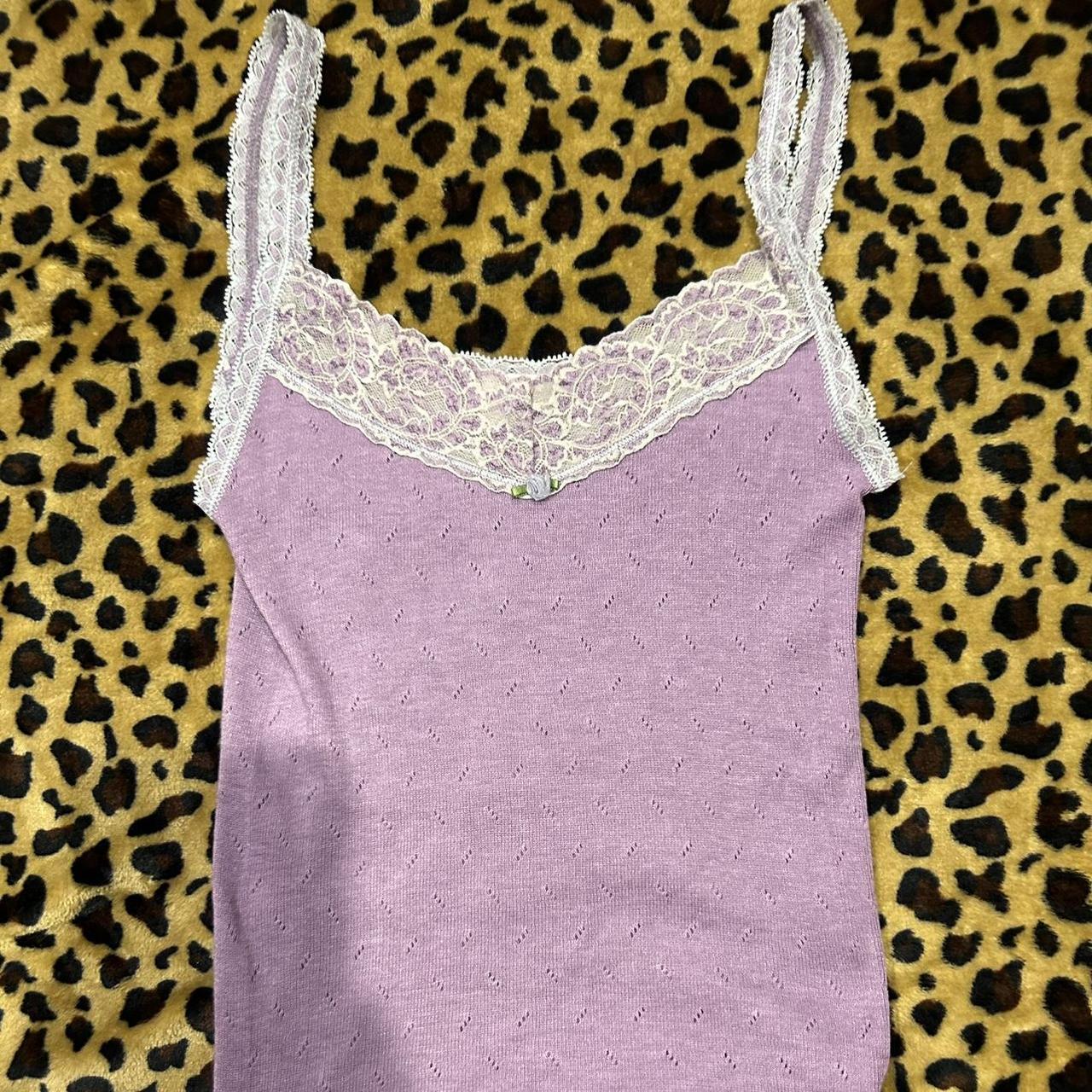 Super cute coquette purple top with lace detailing... - Depop