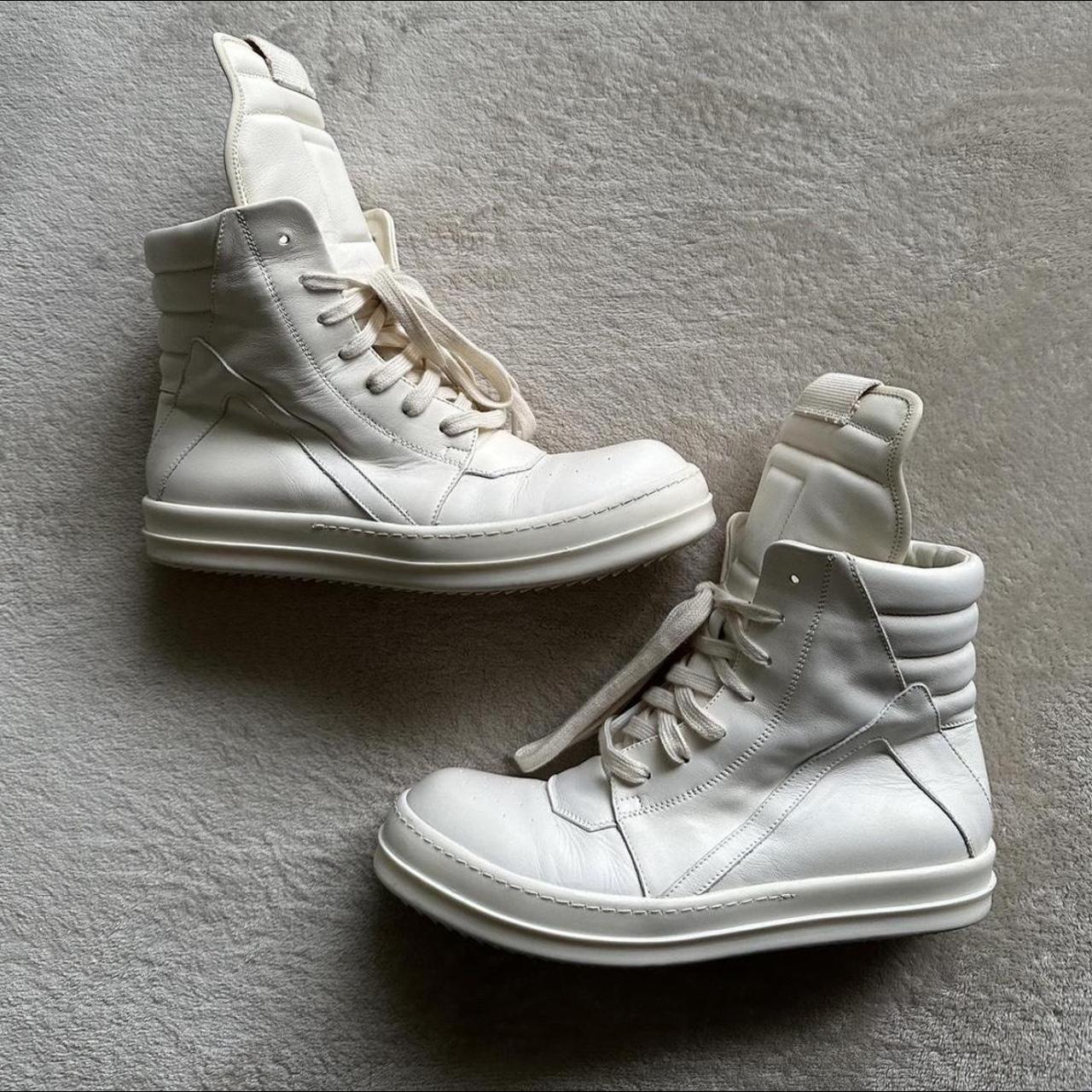 Rick Owens Geobaskets in beautiful milk/white... - Depop