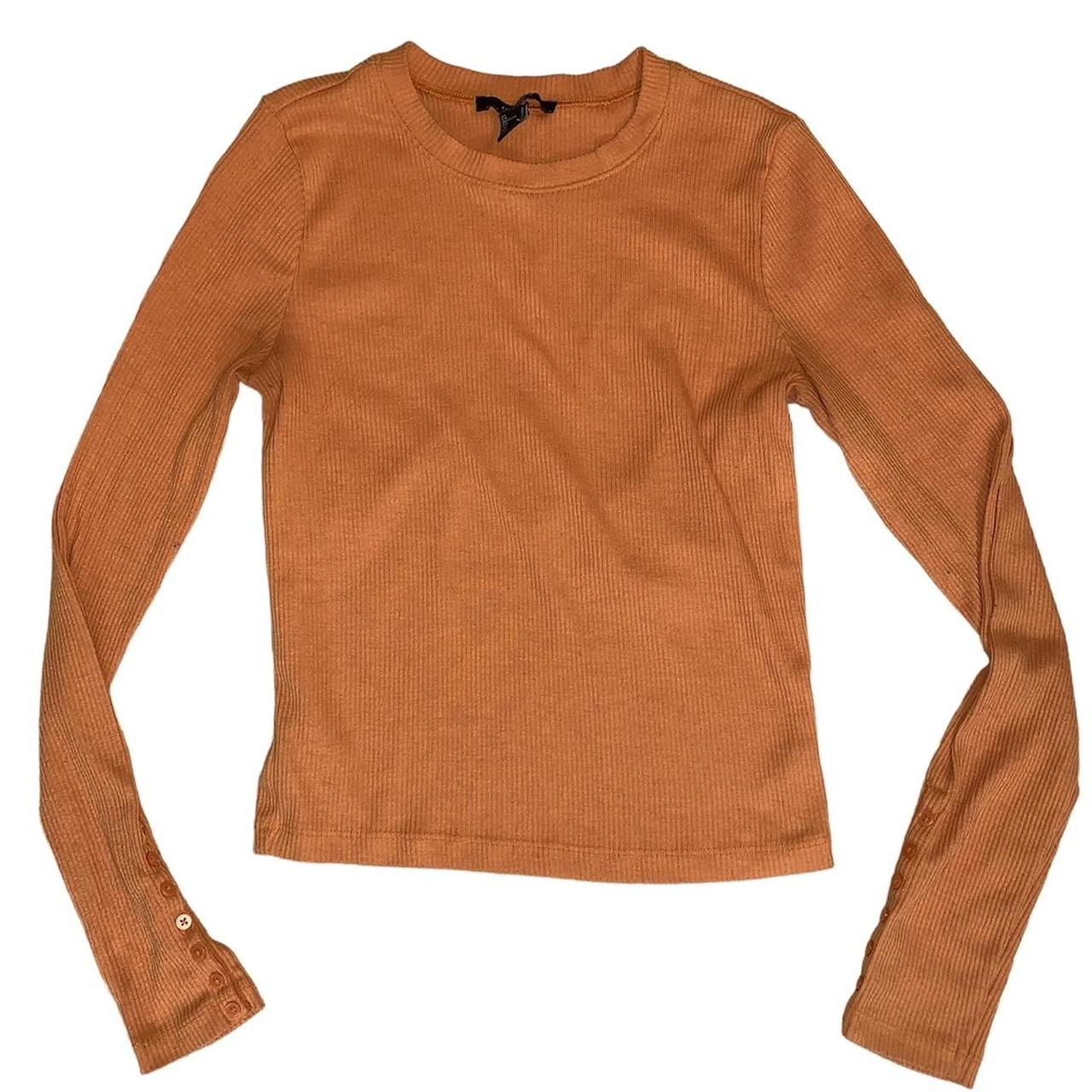 Forever 21 pumpkin orange ribbed long sleeve shirt