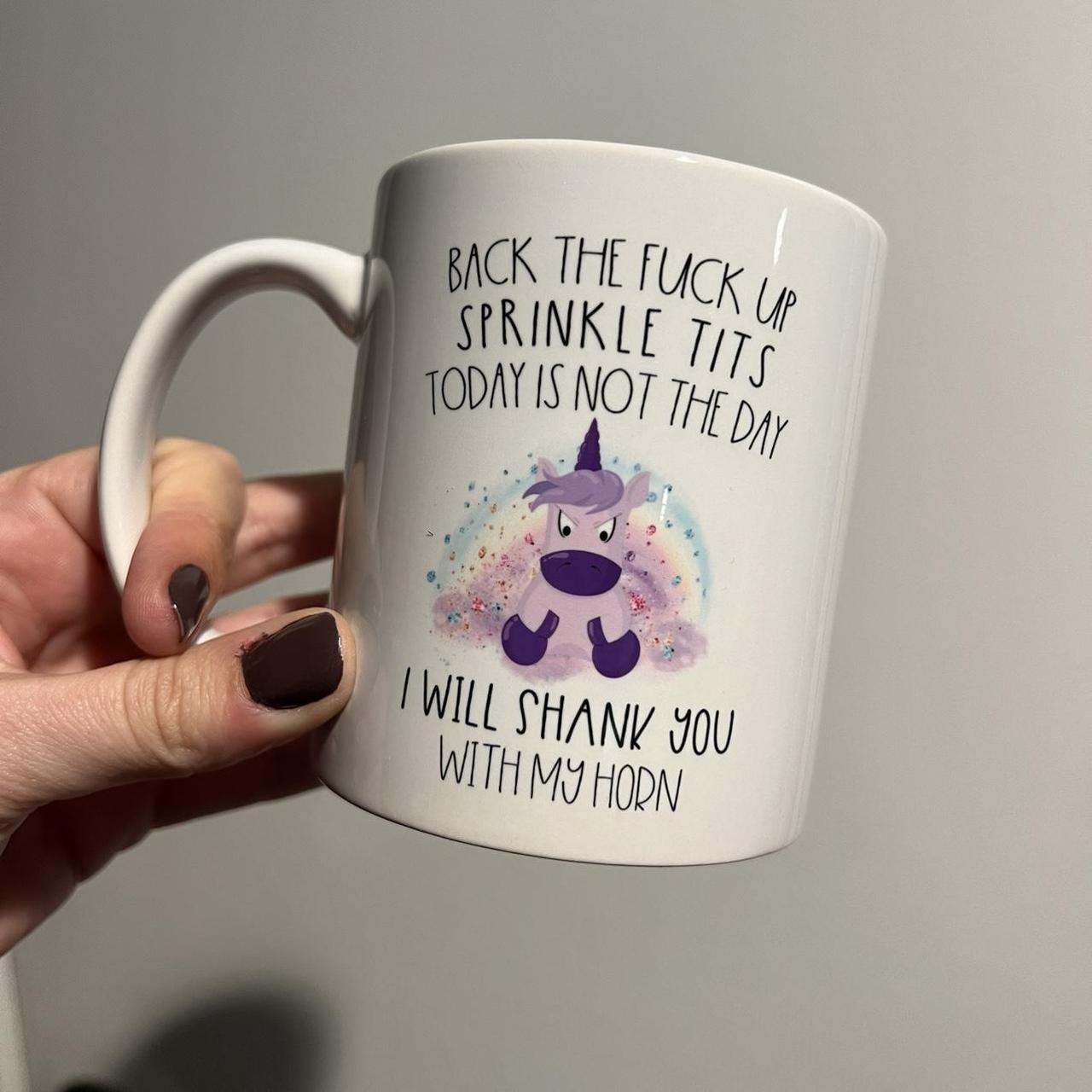 BTFU SPRINKLE TITS purple Unicorn mug Brand new and - Depop