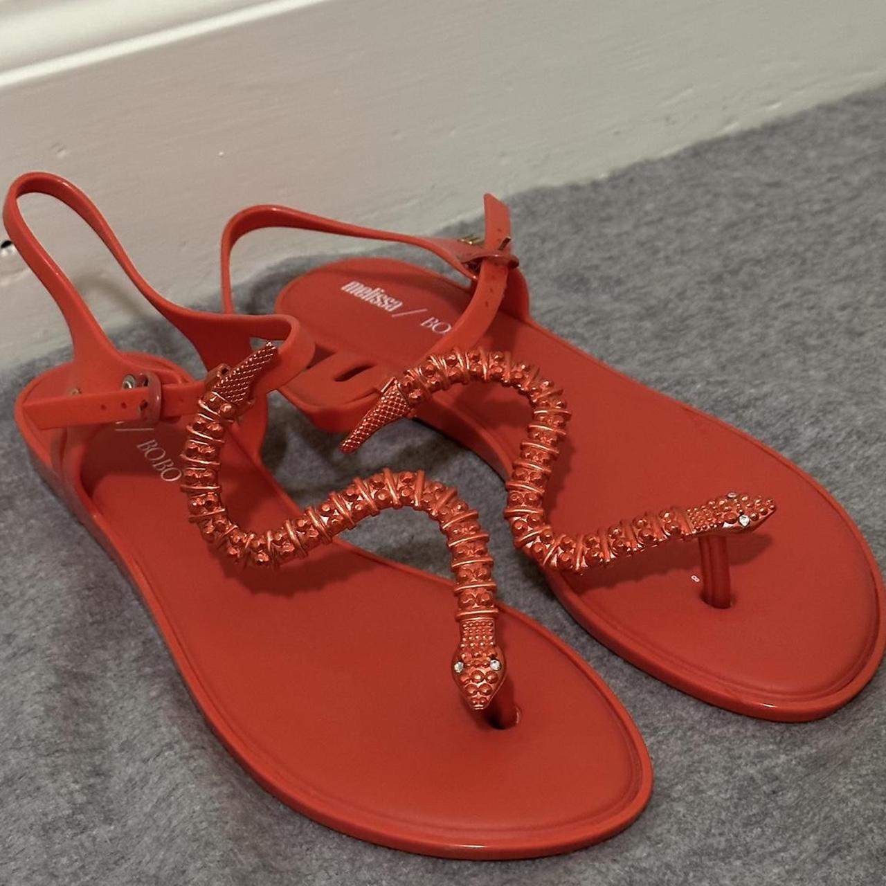 Red best sale snake sandals