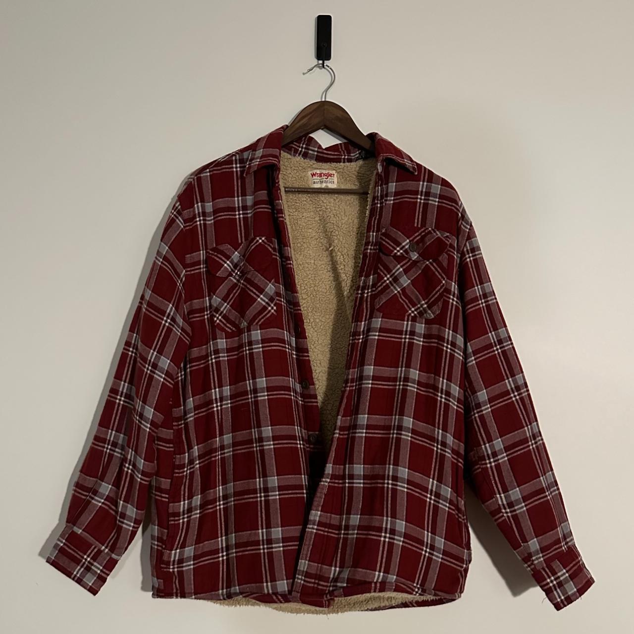 Wrangler flannel jacket with super fluffy lining and... - Depop