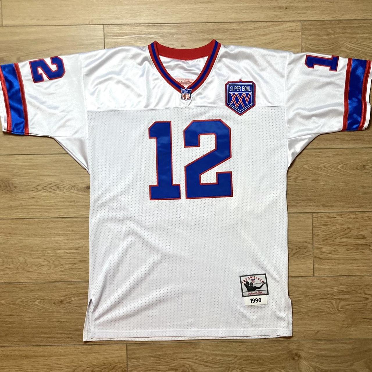 Mens Buffalo Bills Jim Kelly Mitchell & Ness White Super Bowl XXV