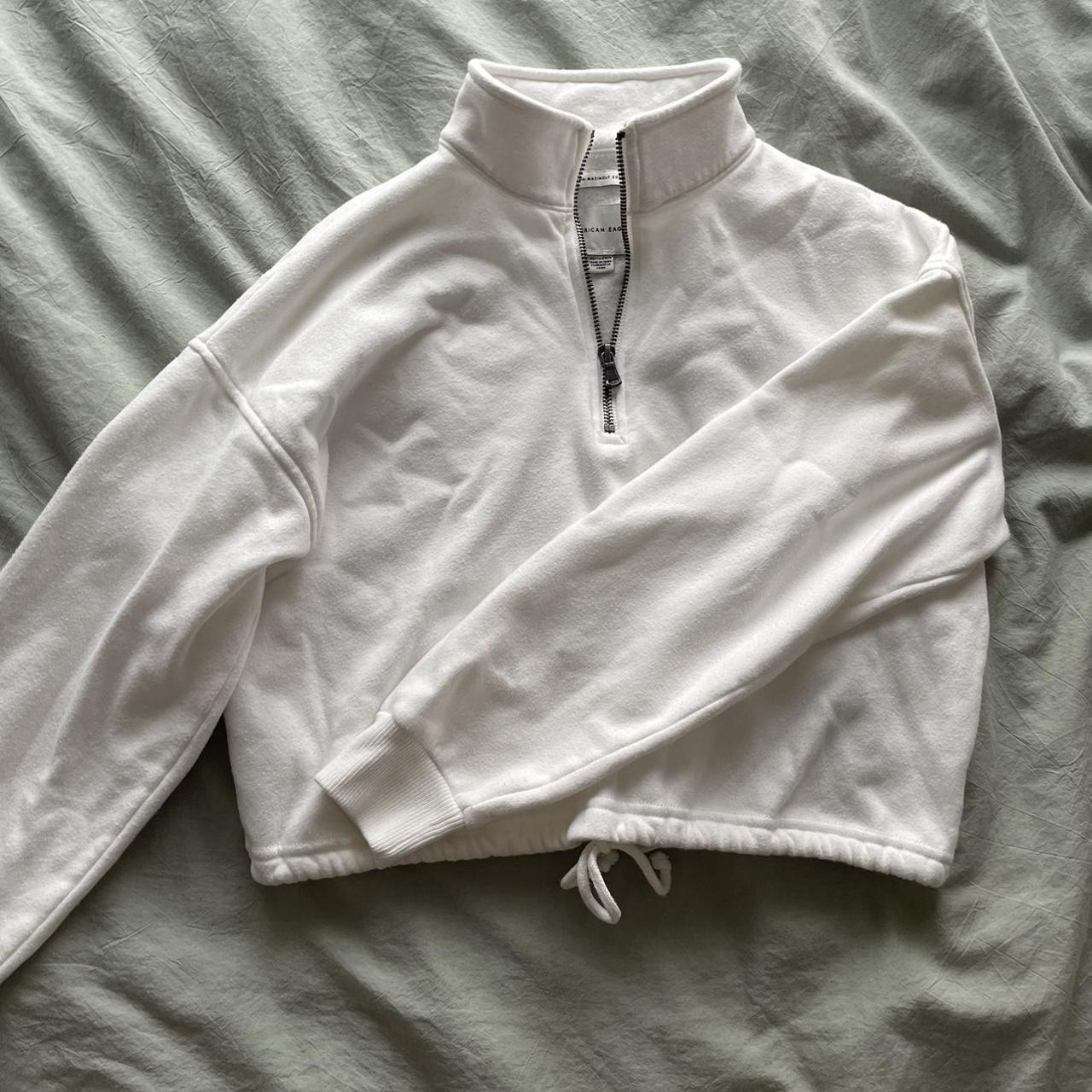 Cropped white hot sale quarter zip