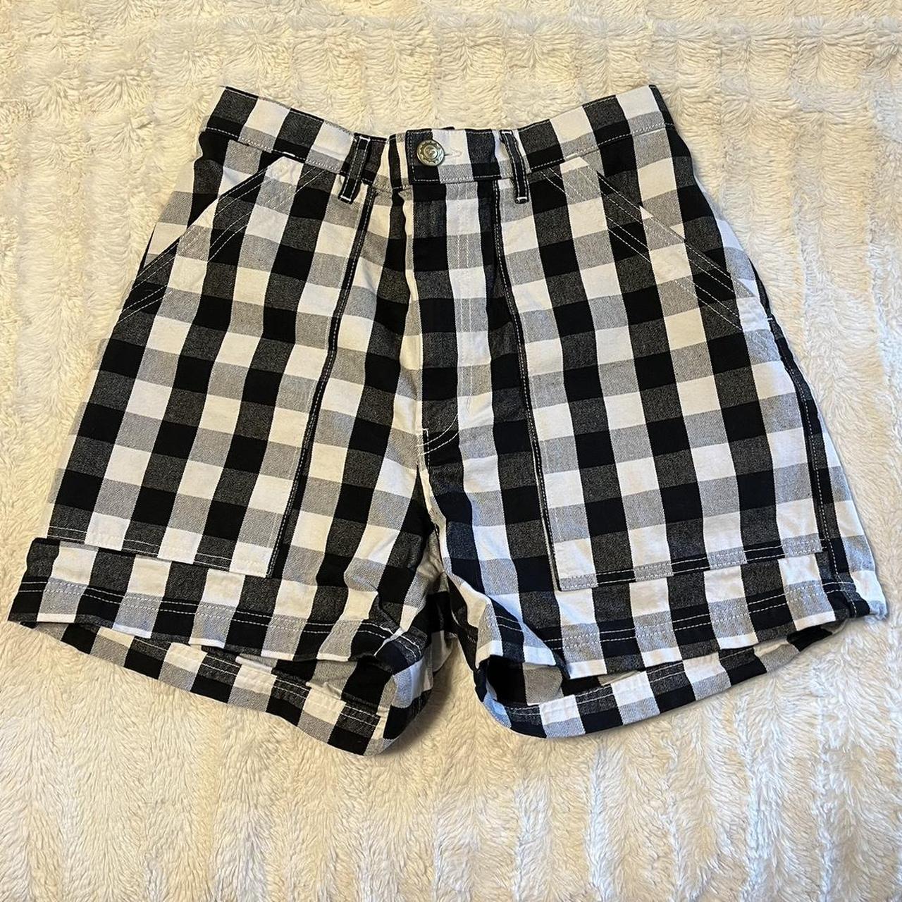 Big Bud Press Black Gingham Work Shorts in size... - Depop