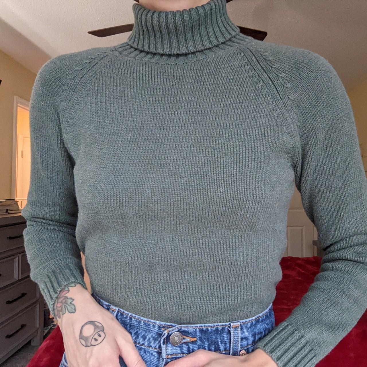 Vintage cotton turtleneck sweater. Vintage long... - Depop