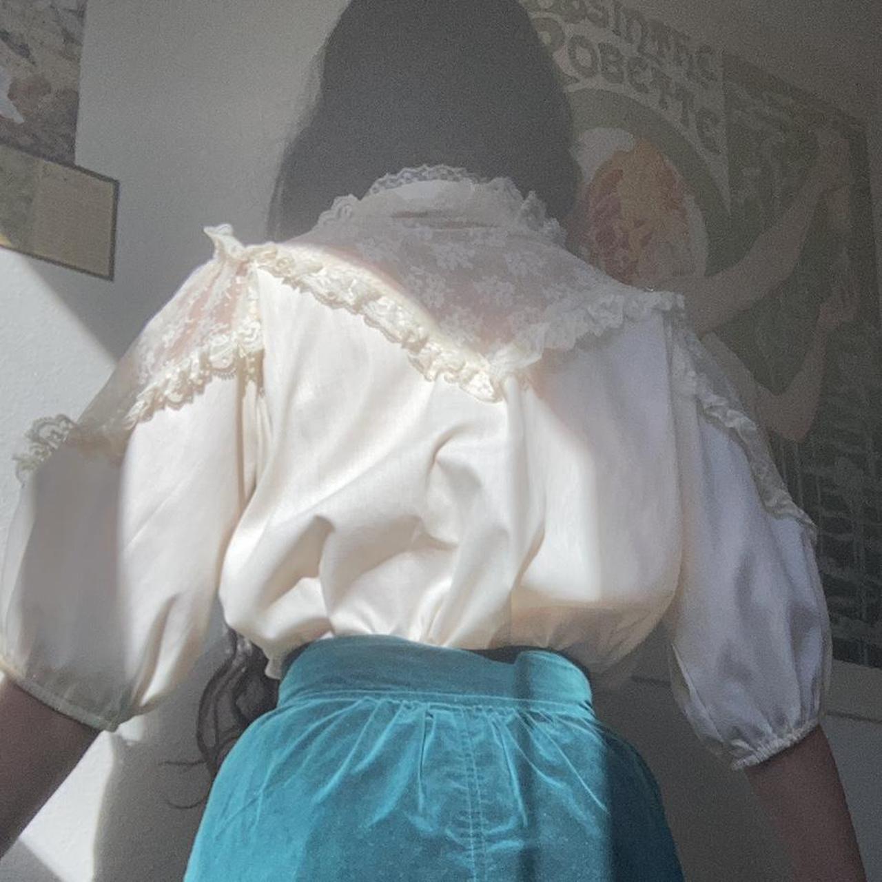 Loveliest Victorian inspired vintage cotton blouse.... - Depop